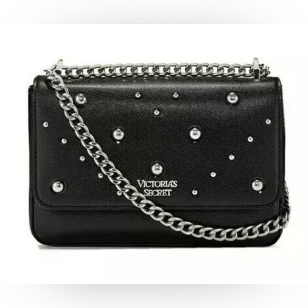 VICTORIA'S SECRET Mixed Stud Bond Street Shoulder Bag black